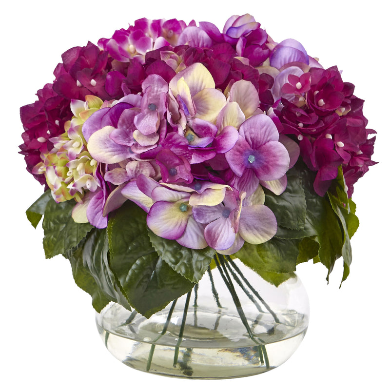 Multi-Tone Hydrangea with Vase 