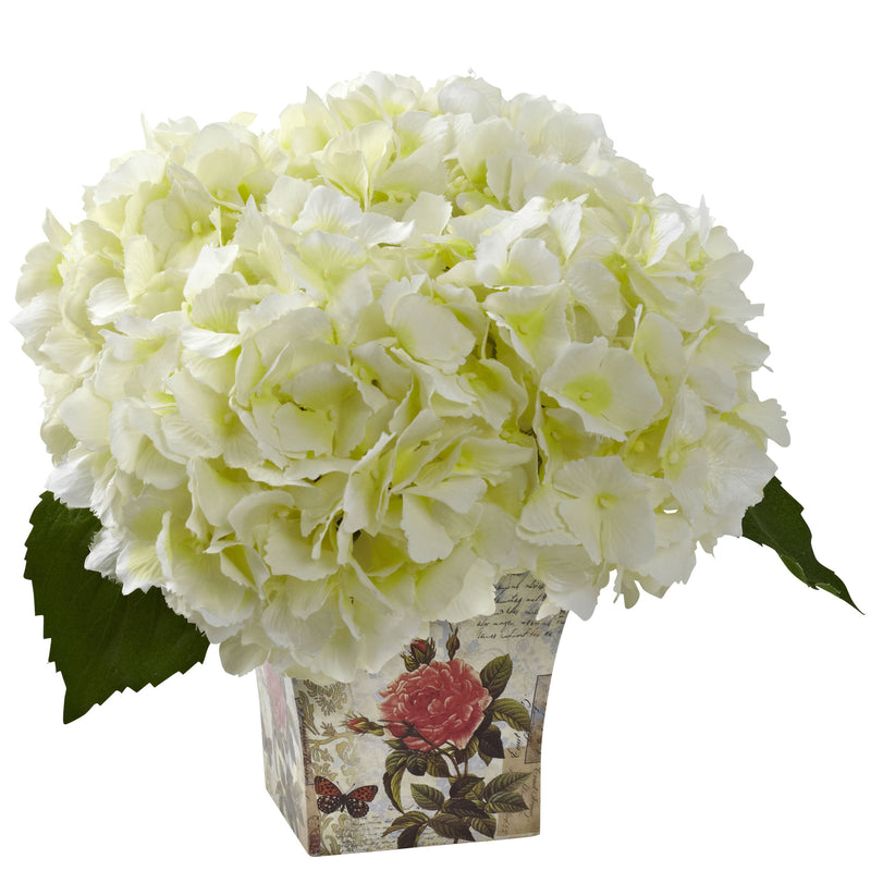 Cream Hydrangea with Floral Planter