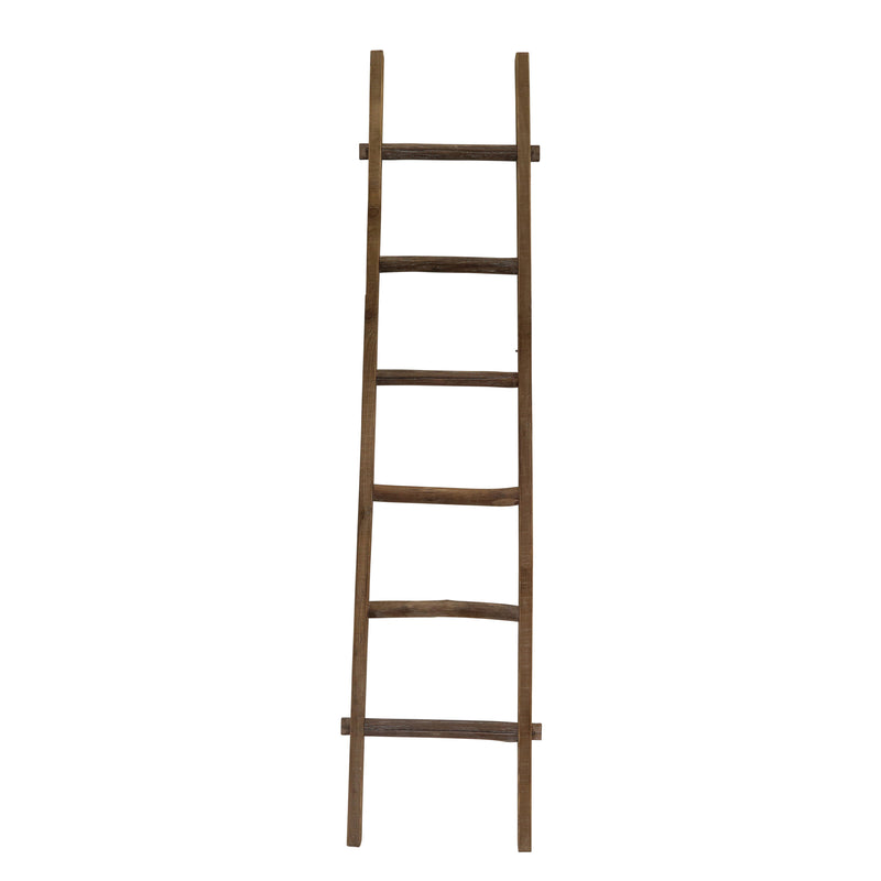 Wooden Decorative 76" Ladder, Brown, Storage