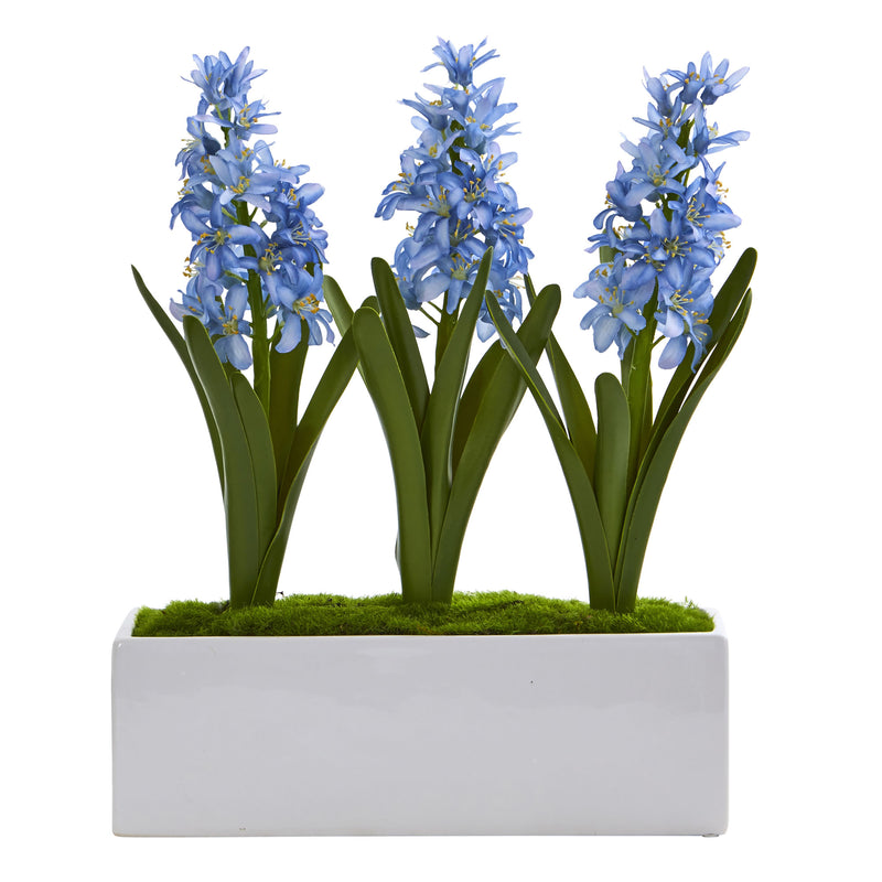 Hyacinth Artificial Arrangement in White Vase