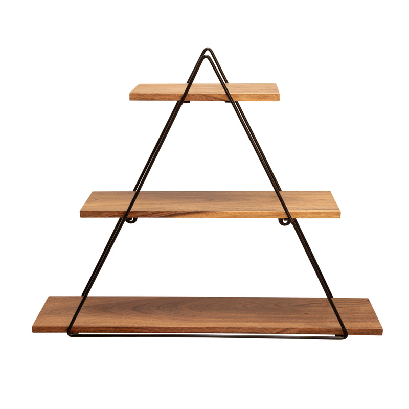 20" Triangle Wall Shelf, Brown