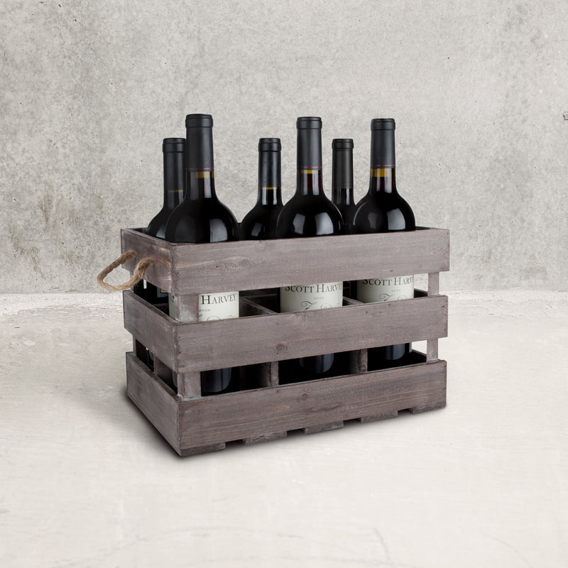 Wooden 6-Bottle Crate Wooden 6-Bottle Crate 
