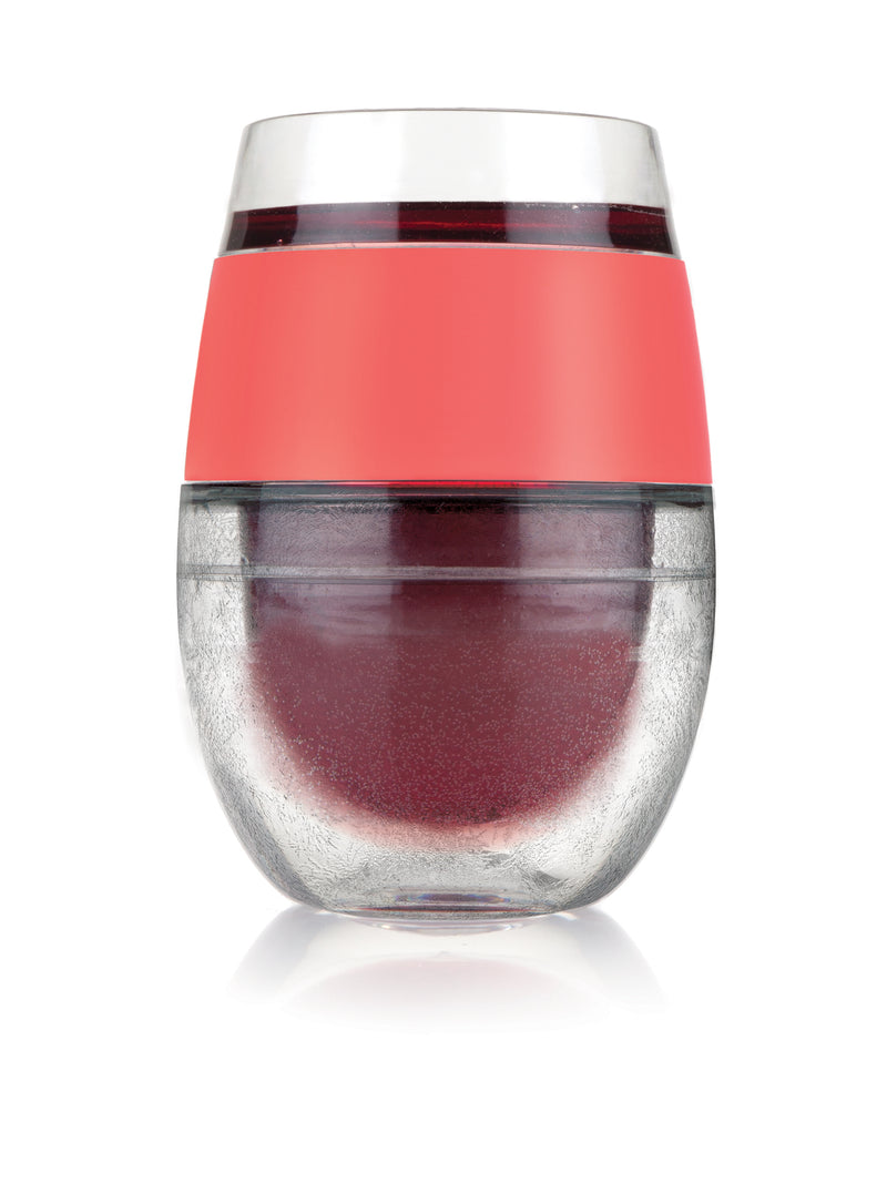 Set of 2 Wine Freeze Cooling Cups in Coral