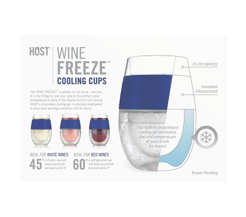 Wine Freeze Cooling Cups in Blue (set of 2)