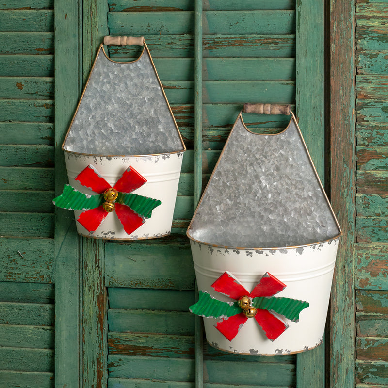 Set of Two Holiday Bow Caddies