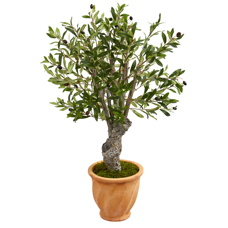 3" Olive Artificial Tree in Terracotta Planter