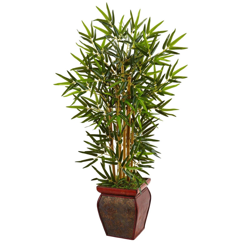 3.5" Bamboo Tree in Wooden Decorative Planter