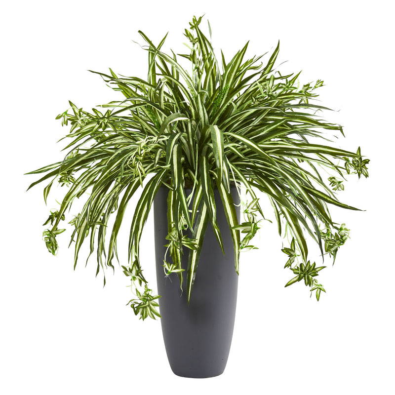 33" Spider Artificial Plant in Cylinder Planter