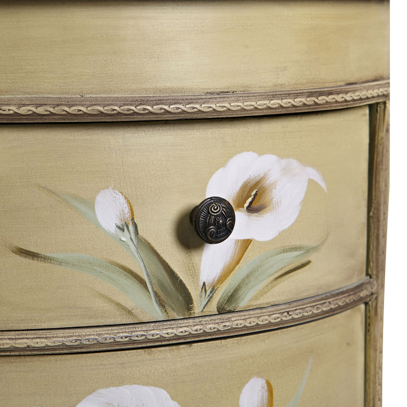 Antique Accessory Table with Calla Lily Floral Art
