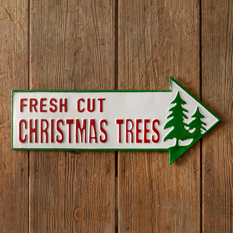 Fresh Cut Christmas Trees Metal Wall Sign