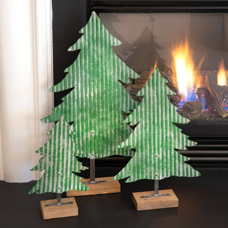 Set of Three Metal Christmas Trees