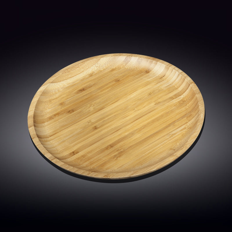 Set of 3 Natural Bamboo Platters 13"