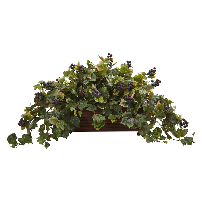 Grape Leaf Artificial Plant in Decorative Planter