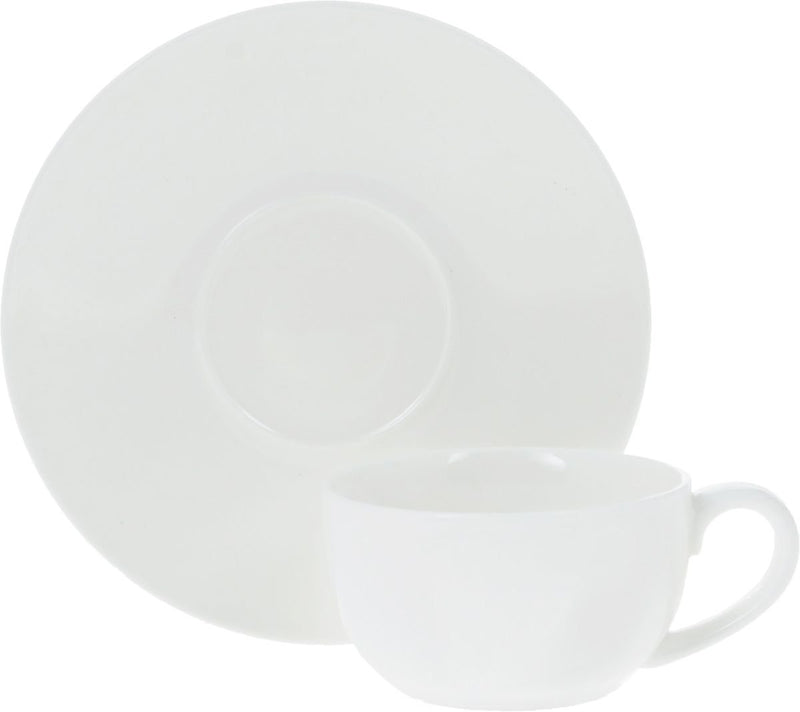 Set of 6 Fine Porcelain 8 Oz. Tea Cups & Saucers