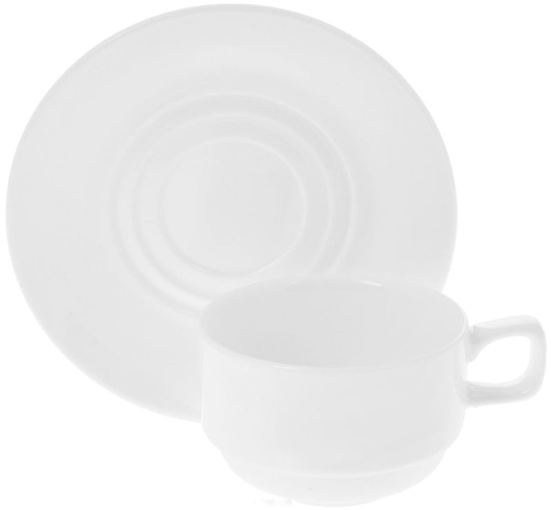 Set of 6 Fine Porcelain 7 Oz. Tea Cups & Saucers
