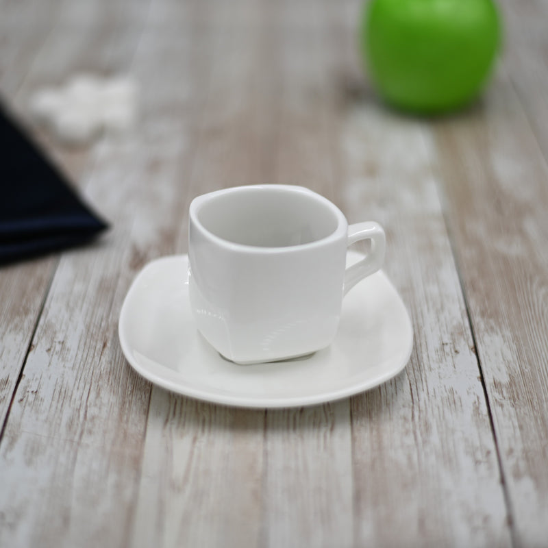 Set of 6 Fine Porcelain 3 Oz. Coffee Cup & Saucer 