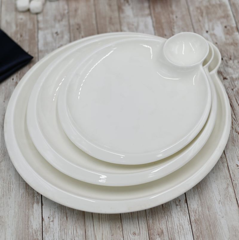 Set of 6 Fine Porcelain Round Platters 8"