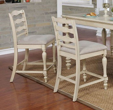 Rustic Pub Chair (Set of 2) in Antique White