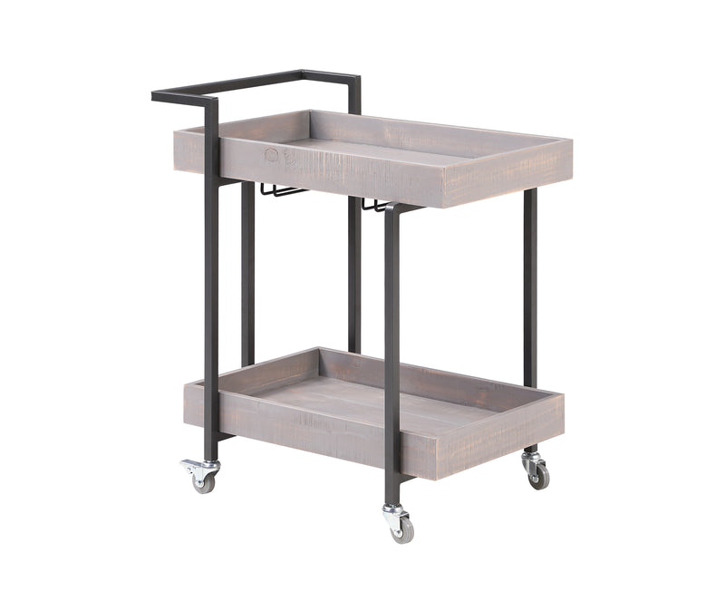 Lackomb 2-Shelf Serving Cart in Antique Gray