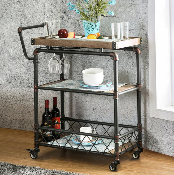 Industrial Style Pipe Frame Kitchen Cart