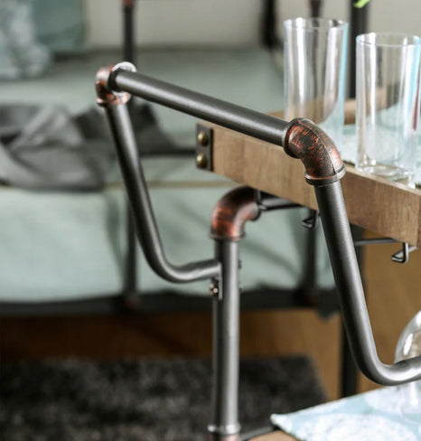 Industrial Style Pipe Frame Serving Cart