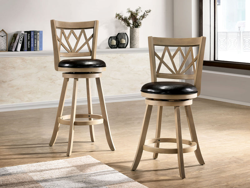 Transitional Swivel 24" Counter Height Stool, Oak and Black