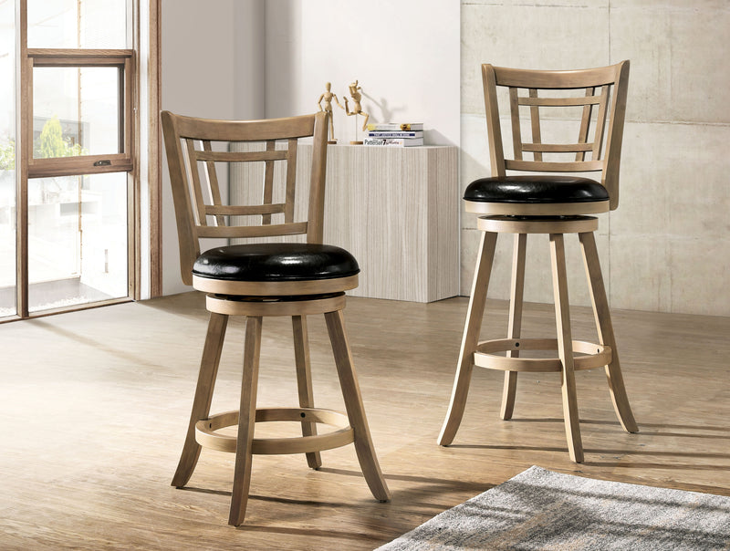Swivel 24" Counter Height Stool, Oak and Black