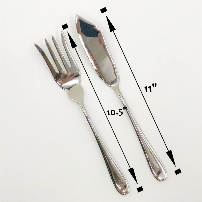 Stainless Small Serving Knife and Fork Set