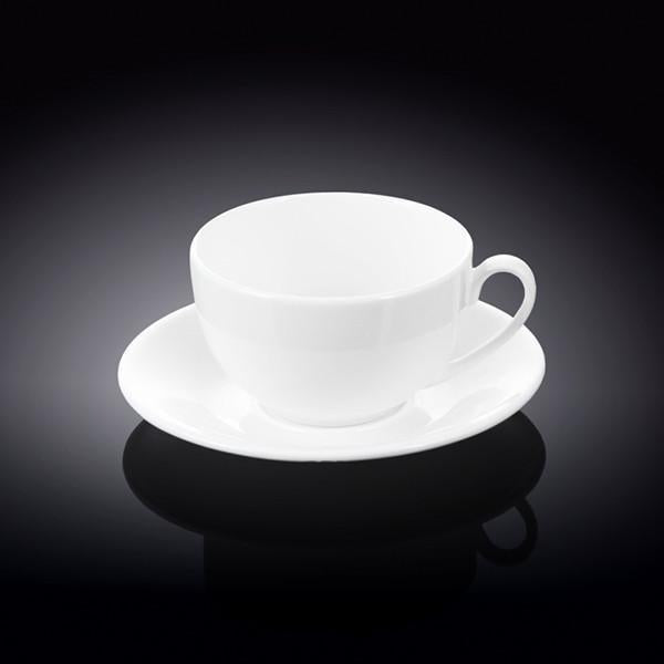 Set of 6 Fine Porcelain 8 Oz. Tea Cups & Saucers