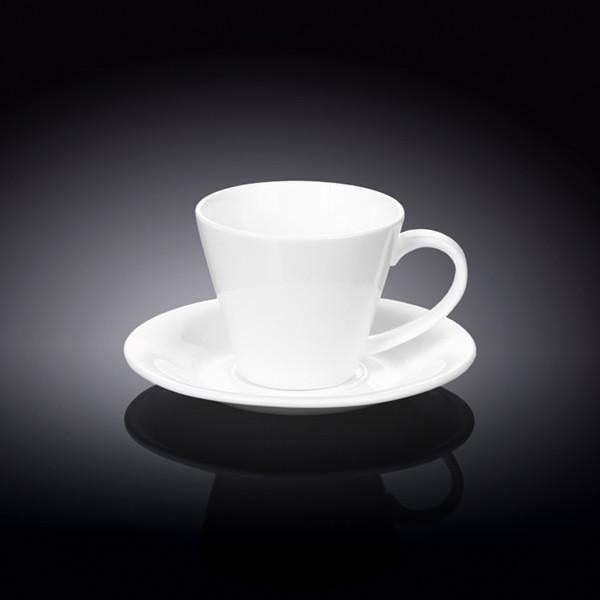 Set of 6 Fine Porcelain 6 Oz. Tea Cups & Saucers