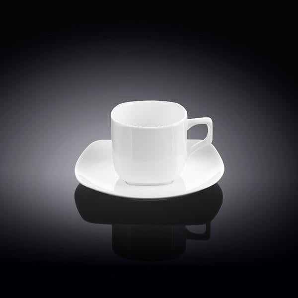 Set of 6 Fine Porcelain 3 Oz. Coffee Cup & Saucer