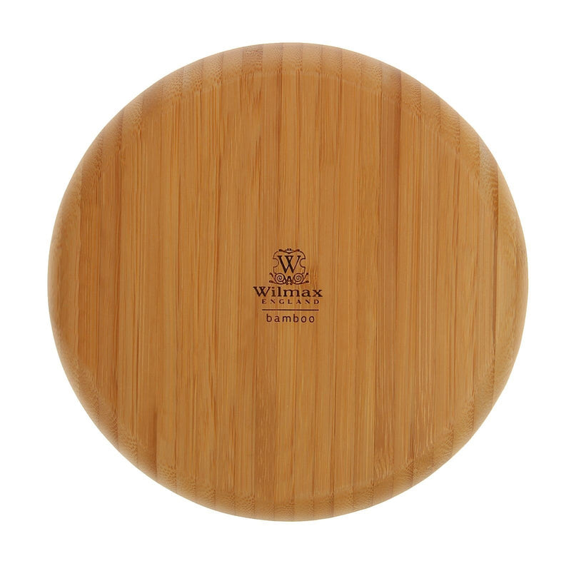 Set of 6 Natural Bamboo 2-Section Platters
