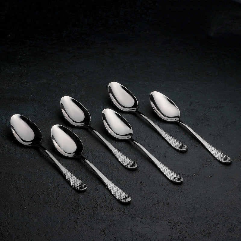 High Polish Stainless Steel Dinner Spoons, Set of 6