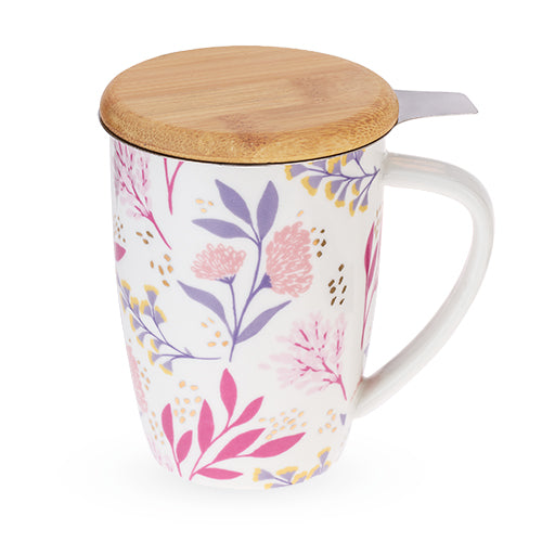 Bailey Botanical Bliss Ceramic Tea Mug & Infuser by Pinky U