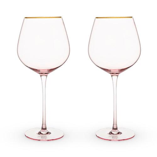 Rose Crystal Red Wine Glass Set 