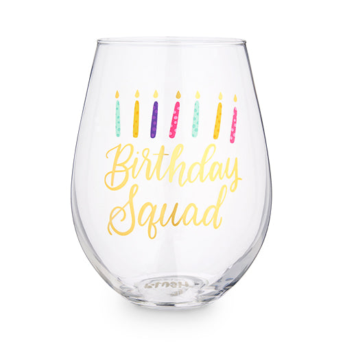 Birthday Squad 30 oz Stemless Wine Glass by Blush